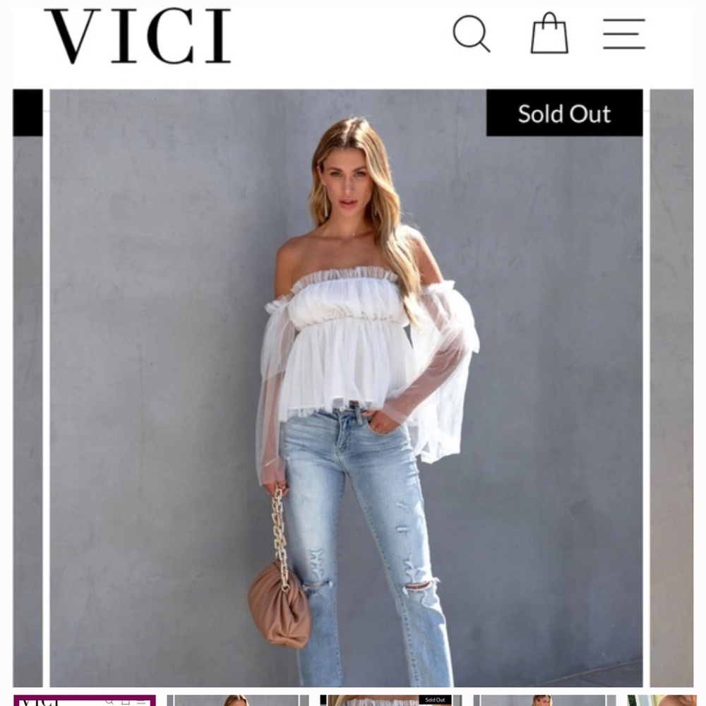 VICI Dolls RENLEY OFF THE SHOULDER TULLE BLOUSE